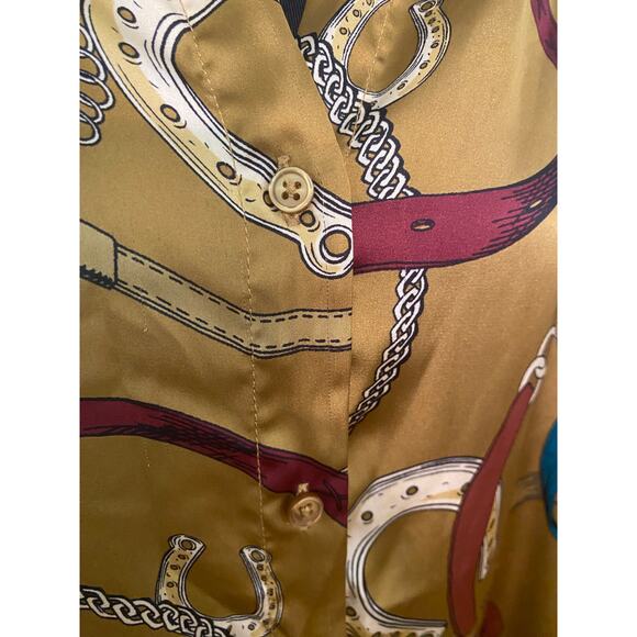 Cato Equestrian Western Silky Button-Down Long‎ Sleeve Collared Blouse XL - Picture 9 of 12